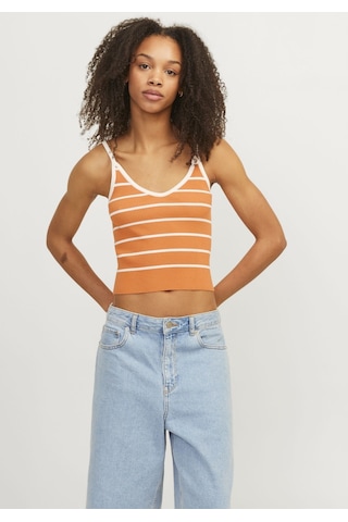 Jack & Jones Kadın Askili Çizgili Bluz - Esther 12255237 Tangerine