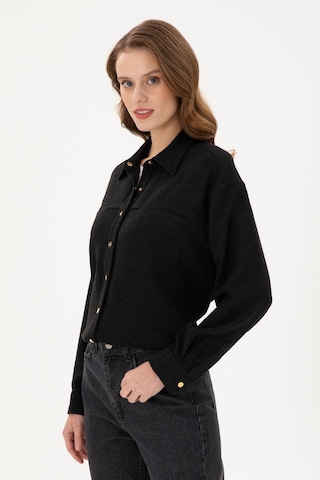U.s. Polo Assn. Kadın Siyah Gömlek Desenli 50289843-vr046 Siyah