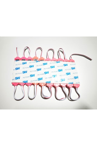 Parmak Led Lamba Pembe 3 Led 140 Lümen 12 Volt 10,lu