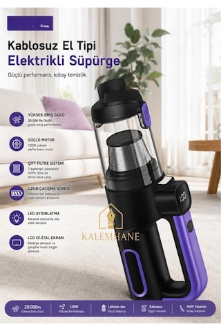 Kalemhane 20 000kpa Dijital Hızlı Şarj Çelik Filtre Oto Süpürge