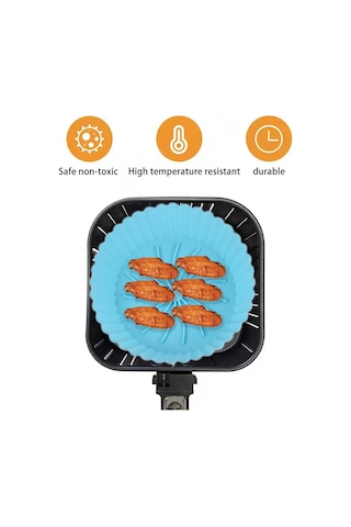 Silikon Tencere Isıtmalı Fırın Tepsisi Mavi Mavi Diğer