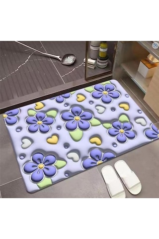 Su Emici Paspas Şık Tasarım Abdest Paspası Kaymaz Taban Banyo Paspası Diğer