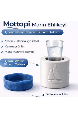 Ehlikeyf Tek Kadeh Beyaz/kaymaz Silikon Taban,termojelli Soğutucu,marin,tekne,güverte Diğer