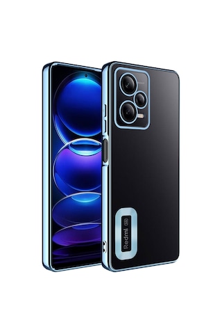 Xiaomi Redmi Note 12 Pro 5g Kılıf Kamera Korumalı Logo Gösteren Zore Omega Kapak Sierra Mavi