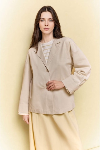 Defacto Relax Fıt Keten Karışımlı Blazer Ceket H3746ax26smer238 Ekru-er238
