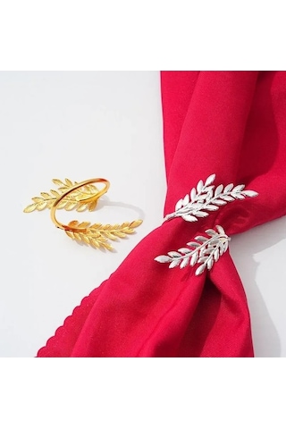 Ulzyvf 6 Parça Altın Metal Peçete Halkası Seti - Sofra Estetiği - Şık, Pratik Altın