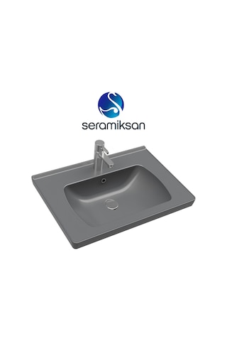 Seramiksan A142011K Saturn Etajer Uyumlu Lavabo Mat Antrasit 60 CM
