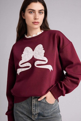 Defacto Oversıze Baskılı Sweatshirt G9608ax26spbr33 Bordo-br33