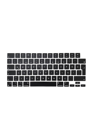 Arabulalaca Apple Uyumlu MacBook Pro 16" 2021 A2485 M1 İşlemcili Türkçe Q Silikon Klavye Koruyucu