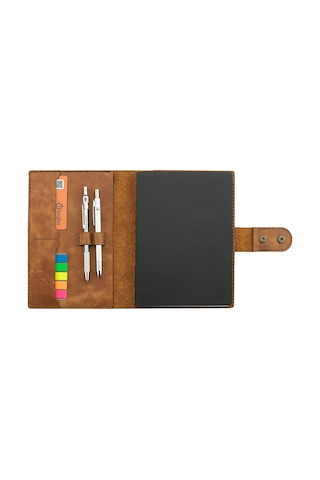 A5 Defter Ve Ajanda Kılıfı - %100 Rainbow Deri - Ko10001 - Camel Camel