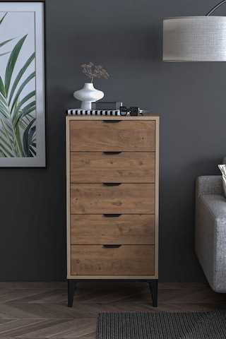 Sarmobi Arden 5 Çekmeceli Şifonyer , Çamaşırlık Kahverengi