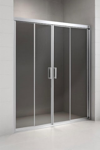 Duşakabin Füme Temper Cam Elegant Seri Ön Cephe Krom Profil - Yükseklik: 190 Cm Krom