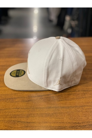 Air Jordan Beyaz Bej Renk Hiphop Snapback Rapper Basket Cap Şapka Beyaz