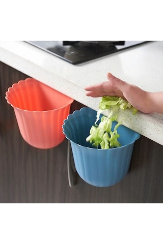 Tongxida Çok İşlevli Asılı Mutfak Çöp Kutusu Bahçe Çiçek Masaüstü Çöp Kutusu Siyah Siyah