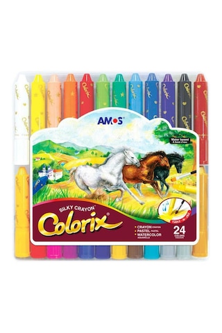 Amos Colorix Silky Crayon Üçü Bir Arada  Boya 24 Renk