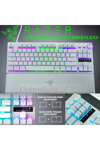 Razer Rz03-04981700-r3m1 Huntsman V3 Pro Tkl Beyaz Rgb Analog Optical Switch Kablolu Mekanik Oyuncu Klavyesi