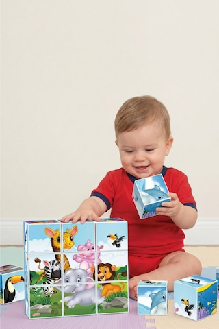 Eğitici Resimli Küpler 9 Parça Bebek Puzzle 6 Farklı Görsel 1 Yaş Ve Üzeri Zeka Geliştirici