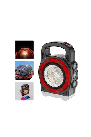 P-6678c Dış Mekan Solar Şarj Işığı Çok Fonksiyonlu Projektör Hazine Güçlü Işık El Feneri 1 Adet