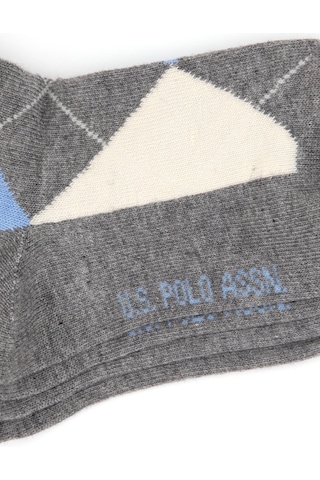 U.S. Polo Assn. Erkek Çocuk Gri Melanj Çorap Soket 50318052-vr086