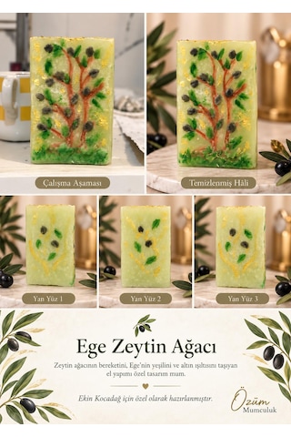 Özüm Mumculuk El Yapımı Zeytin Ağacı-dekoratif Tasarım Mum 000 Açık Krem Özüm Mumculuk El Yapımı Zeytin Ağacı-dekoratif Tasarım Mum 000 Açık Krem