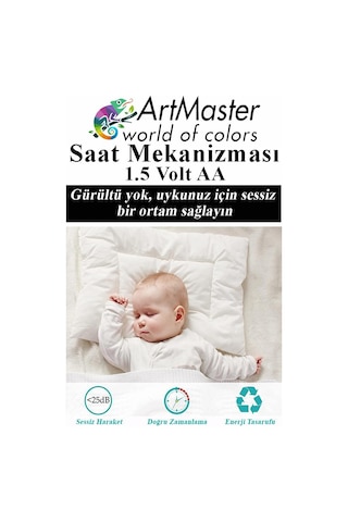 Duvar Saat Mekanizması 3 Adet 10 Mm Şaft Sessiz Saat Motoru Akrep Yelkovan Okul Deney Saat Yapım Seti Siyah