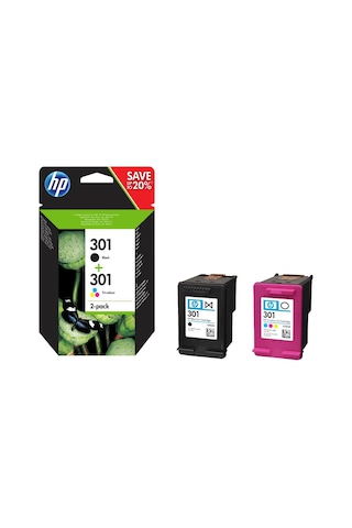 Hp 301 Mürekkep Kartuş Siyah / Üç Renkli 2'li Paket N9j72ae