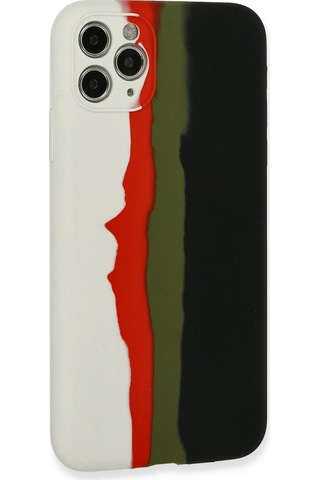 Gld-spt- Newface Apple Uyumlu iPhone 11 Pro Kılıf Ebruli Lansman Silikon - Beyaz-siyah
