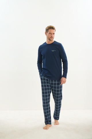 Erkek Uzun Kol Lacivert Pijama Takım C8t1n5o9 001