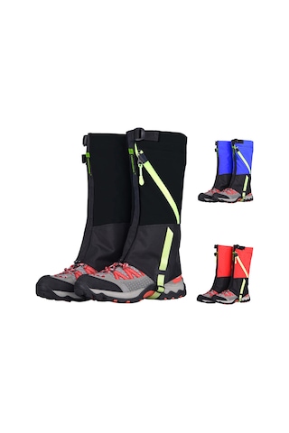 Geeksen Yetişkinler İçin Kırmızı Çift Katlı Su Geçirmez Kayak Bot Koruması, Nylon Outdoor Yürüyüş Bilek Ve Diz Koruyucu Kırmızı