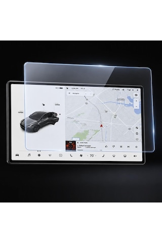 Tesla Model Y İle Uyumlu Ekran Koruyucu 16 İnç Multimedya, 9h Nano Esnek Cam