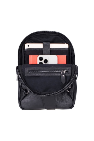 Bloominbag Blake Black Luxe Deri Çapraz Unisex Sırt Çantası Siyah