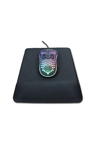 Lunatic Kare Siyah Bilek Destekli Mouse Pad Ergonomik Kaymaz Taban Oyun Ve Ofis İçin Fare Altlığı Suya Tere Dayanık