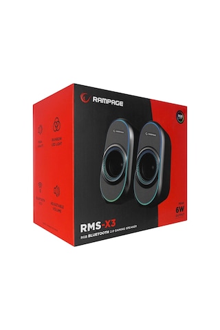 Rampage Rms-x3 2.0 6w Bluetooth Özellikli Siyah Multimedia Rgb Işıklı Gaming Usb Speaker Kdo