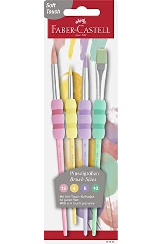 Dokulu Fırça Pastel Seti 4 Lü Kaymaz Tutma Yeri Ergonomik Kavrama Ve Kalın Uçlu Fırçaları