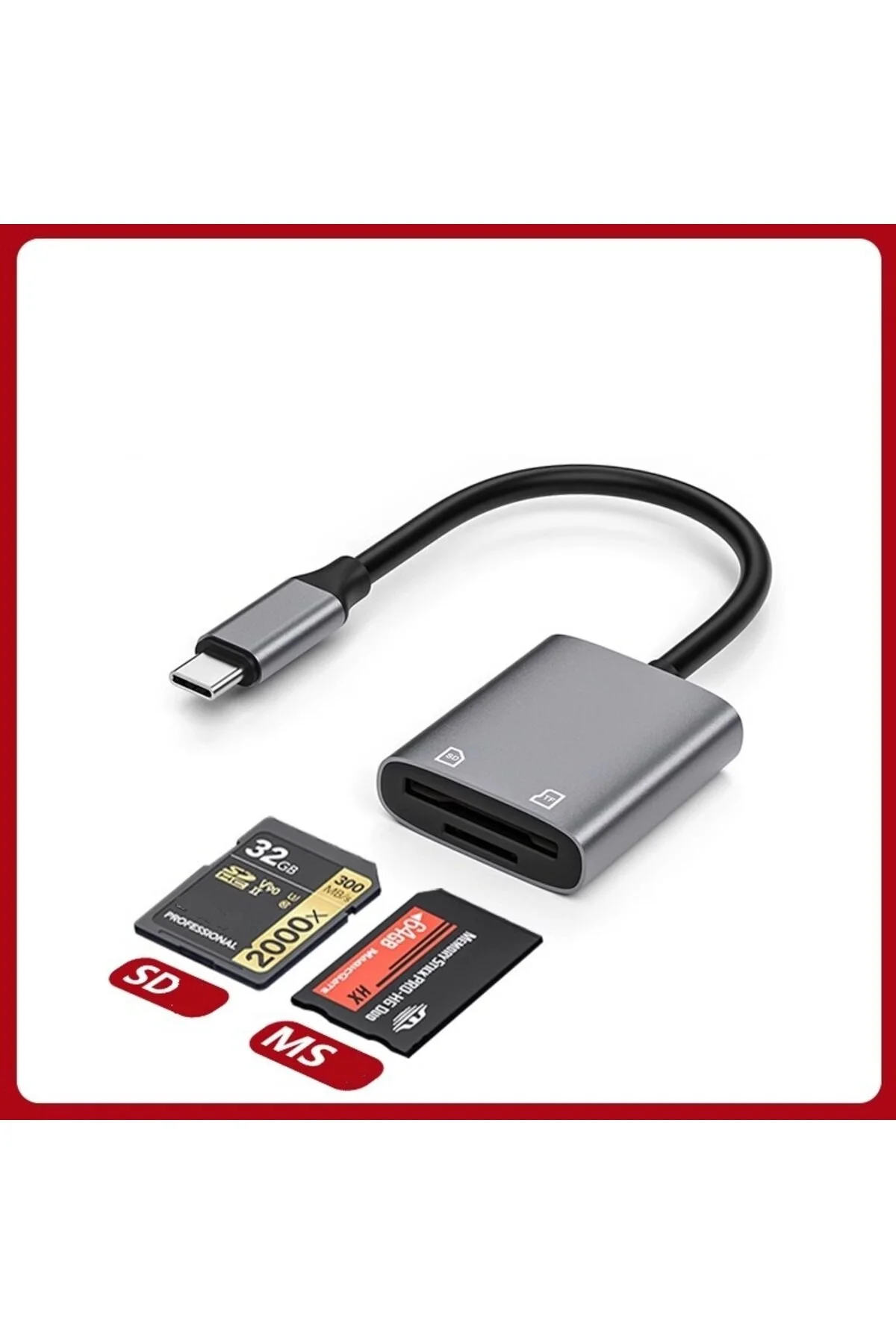 Mettzchrom Sony Hafıza Kart Okuyucu Type-c Hafıza Kart Okuyucu Memory Stick Pro Duo Sd Kart Apple Uyumlu iPhone 15 16