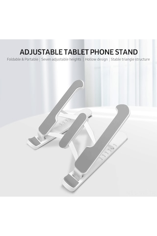 Vkemall Siyah 7 Seviye Ayarlanabilir Tablet Telefon Tutucu - Katlanabilir Taşınabilir Soğutucu Ergonomik Tripod