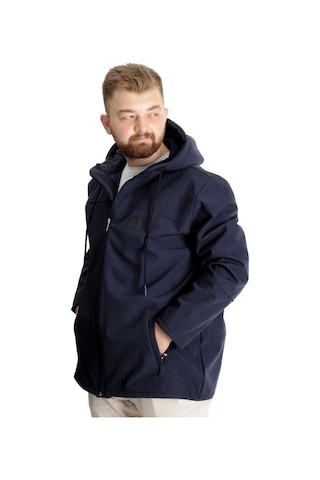 Mode Xl Erkek Softshell Parcalı Kapsonlu Mont 21235 Lacivert 001