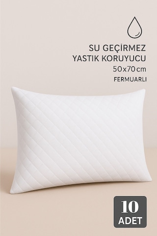 Marla Home Sıvı Geçirmez Yastık Koruyucu Fermuarlı - 50x70 Cm Sessiz Ve Terletmeyen Pamuk Kumaş 10'lu Beyaz Marla Home Sıvı Geçirmez Yastık Koruyucu Fermuarlı - 50x70 Cm Sessiz Ve Terletmeyen Pamuk Kumaş 10'lu Beyaz
