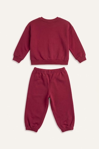 Defacto Pamuklu Regular Fit Uzun Kollu Üst Lastikli Paça Alt 2li Takım Kız Bebek I2904a526aupn39 Pembe-pn39