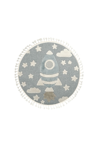 Dolce Vita Halı Kids 474 Space Yuvarlak Halı Mavi