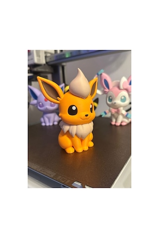 Pokemon Chibi Stili Flareon Mini Masa Figürü 5cm Pokemon Koleksiyon İçin Figür / Oyuncak