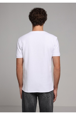 Colin's Colins Regular Fit Yuvarlak Yaka Jakarlı Erkek Beyaz Kısa Kol Tişört Cl1077331 Q1.v2 Wht