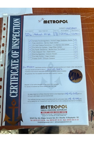 Yangın Tekne Sertifikalı 6kg Abc Tozlu Yangın Söndürme Tüpü 4yıl Garantili