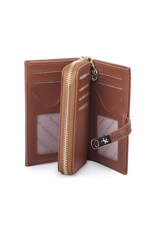 Nas Bag Kadın Orta Boy Kartlık Kağıt Para Ve Bozuk Para Tasarımına Sahip Taba Victoria 16x9 Cm
