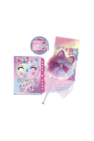 Tokidas Secret Lock Journal Set - Gizli Kilitli Kedili Pon Pon Kalemli Günlük Seti