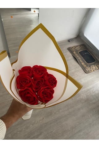 7'li Solmayan Kırmızı Gül Buketi Kırmızı Gül