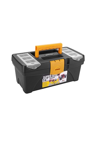 Takım Çantası Alet Kutusu Kapaklı Mini Bölmeli Organizer Dayanıklı Plastik Malzeme 14'' 14 İnç