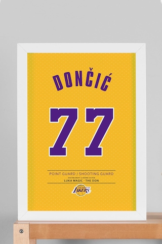 Luka Doncic Forma Çerçeveli Tablo - Nba Los Angeles Lakers Jersey
