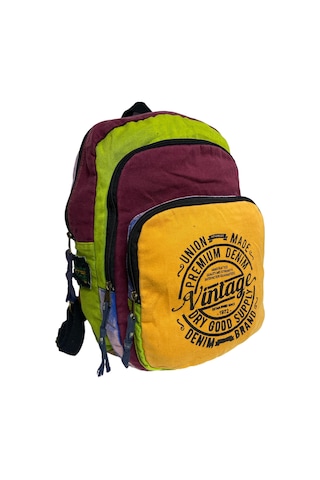 Kaliteli Vintage Disayn Sırt Gezi Çantası New Patchwork 5017 Turuncu