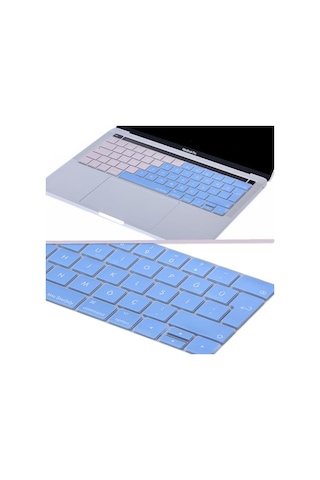 Türkçe Q Keyboard Cover Macbook Pro Touch Bar 13 15 Uyumlu A1706 A1989 A2159 A1707 A1990 Uk Iso Ters L Enter Silikon Klavye Koruyucu Pembe Mavi